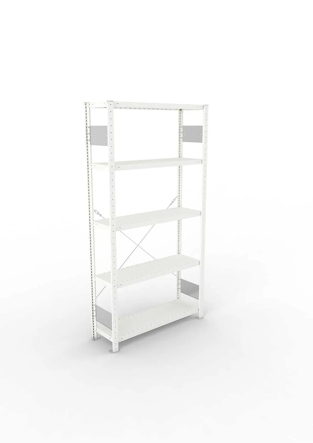 Metallregal Pro-Flex Stecksystem Grundregal – 200×100×30 cm, 230 kg, RAL 7035, 5 Böden