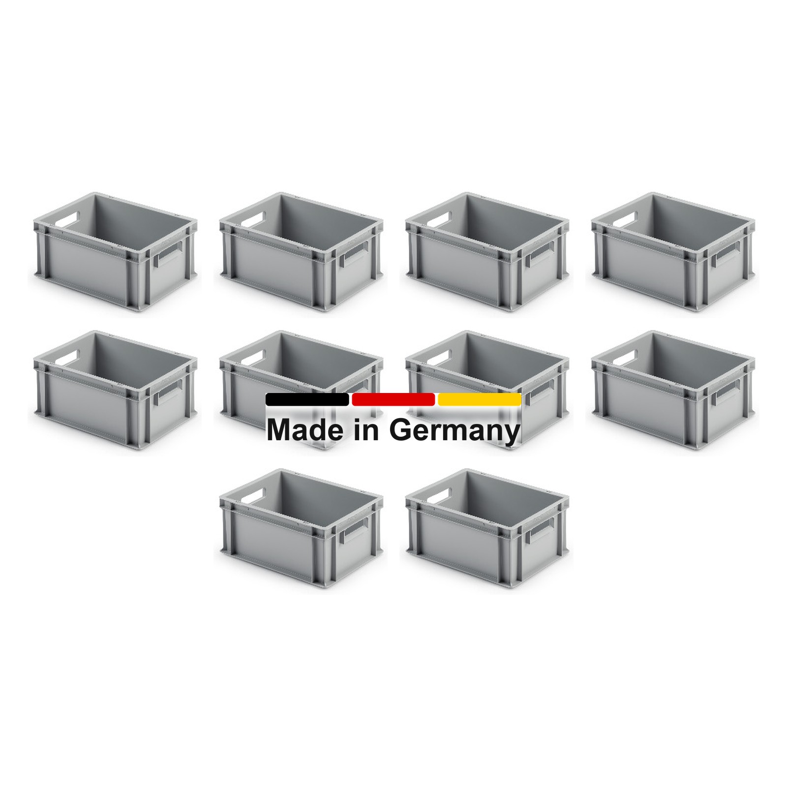 10x Eurobox 40x30x17 cm - UNISTA, Griffe offen