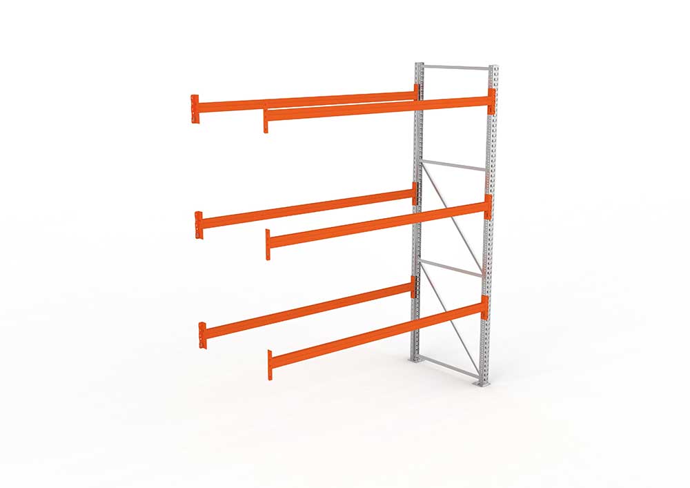 Palettenregal Anbaumodul – 330×278×110 cm, bis 500 kg, 4 Ebenen