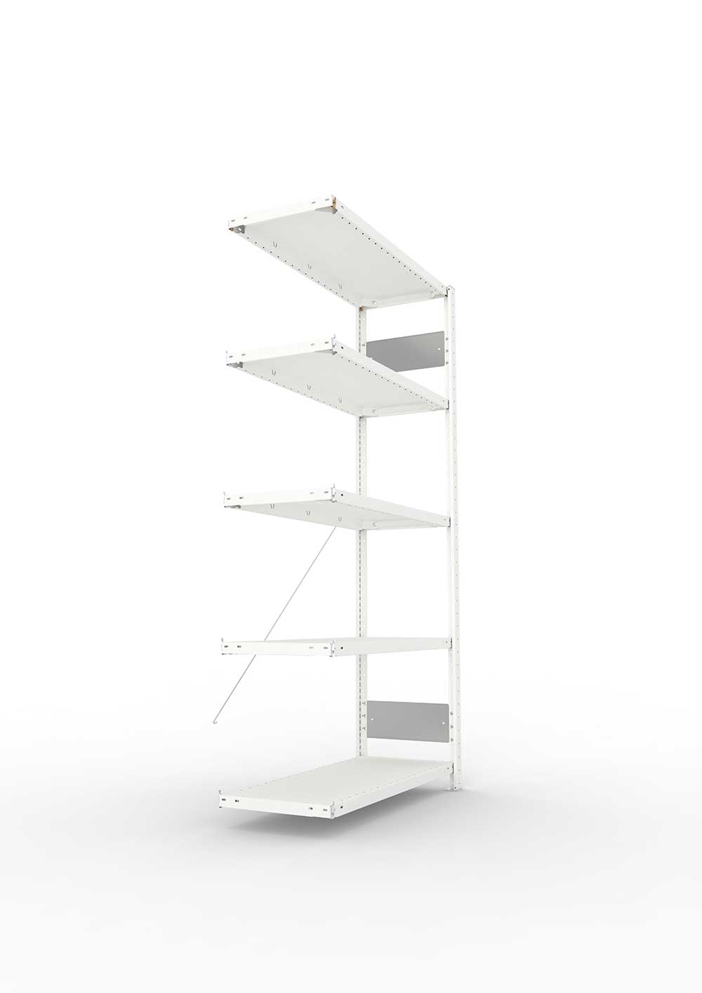 Metallregal Pro-Flex Stecksystem Anbauregal – 200×100×40 cm, 150 kg, RAL 7035, 5 Böden