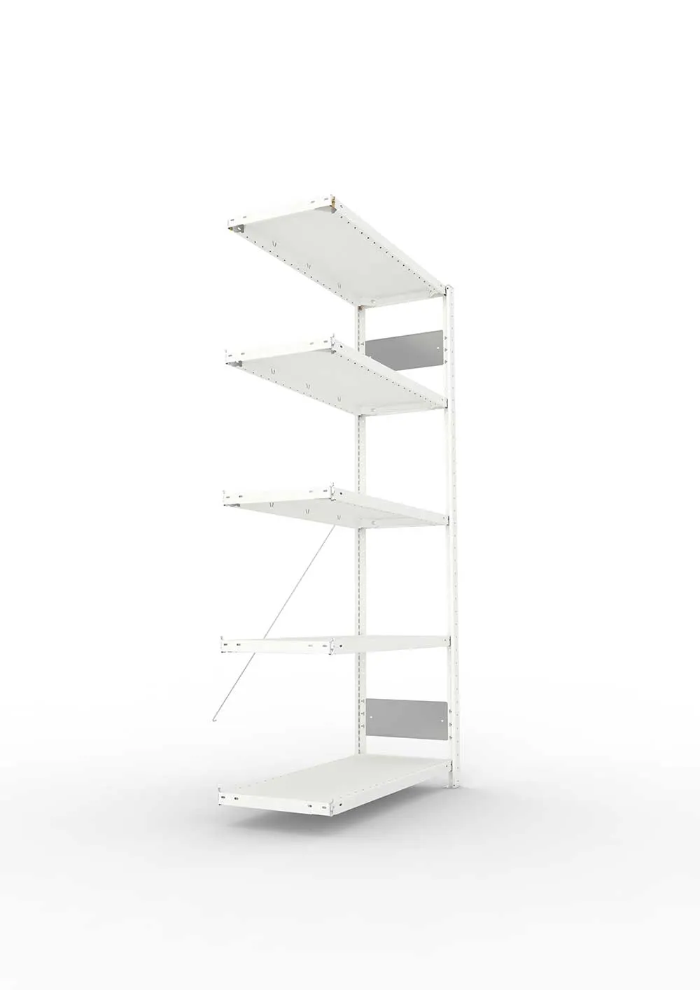 Metallregal Pro-Flex Stecksystem Anbauregal – 200×100×40 cm, 150 kg, RAL 7035, 5 Böden