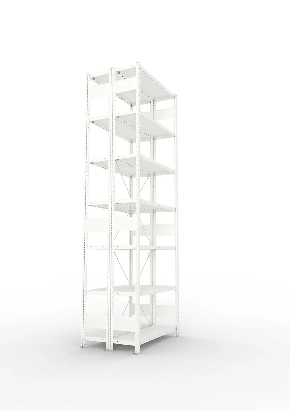 Metallregal Pro-Max Stecksystem Doppelgrundregal – 300×100×30 cm, 230 kg, RAL 7035