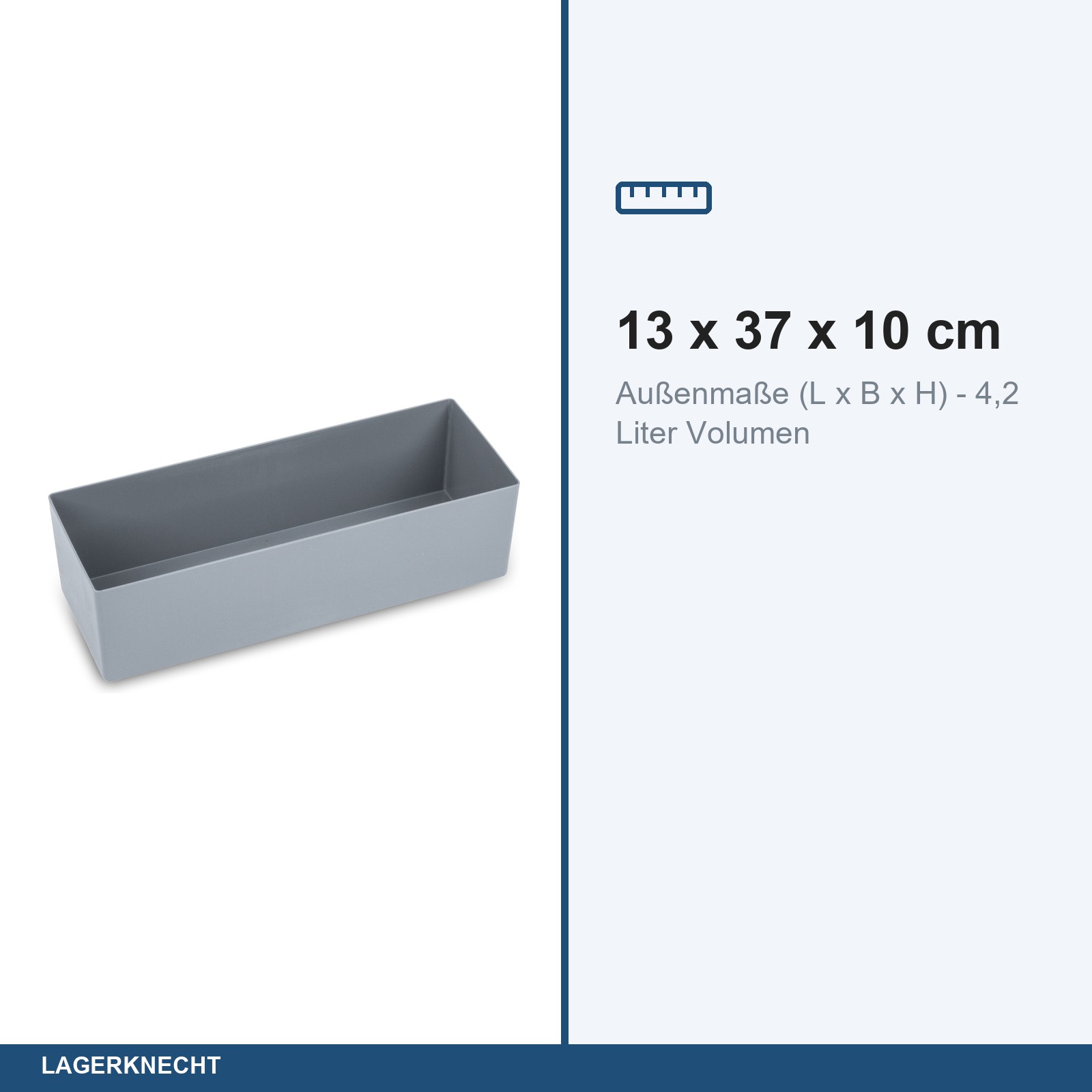 4x Einsatzkasten 36,6x13,3x10 cm - füllt eine Eurobox 60x40