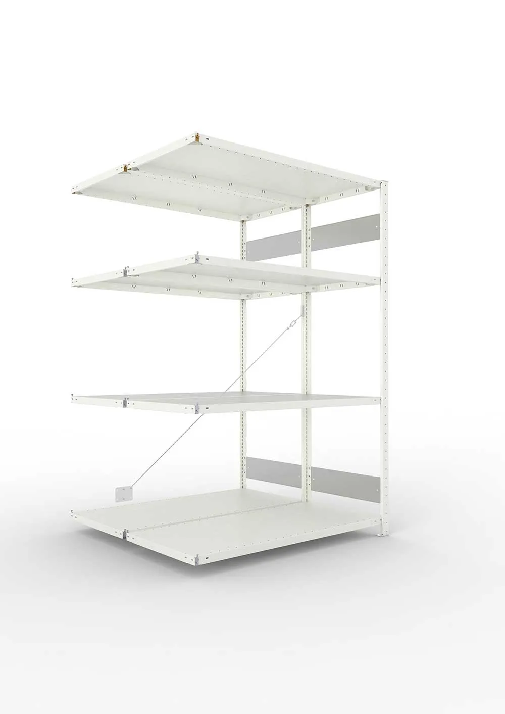 Metallregal Pro-Flex Stecksystem Doppelanbauregal – 200×130×60 cm, 230 kg, RAL 7035