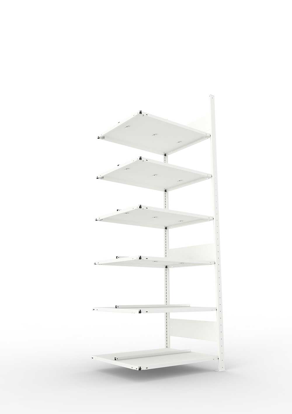 Büroregal Pro-Max Stecksystem Anbauregal – 220×75×60 cm, RAL 7035, doppelseitig