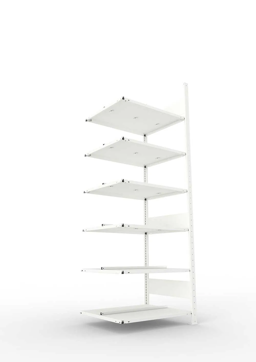 Büroregal Pro-Max Stecksystem Anbauregal – 220×75×60 cm, RAL 7035, doppelseitig