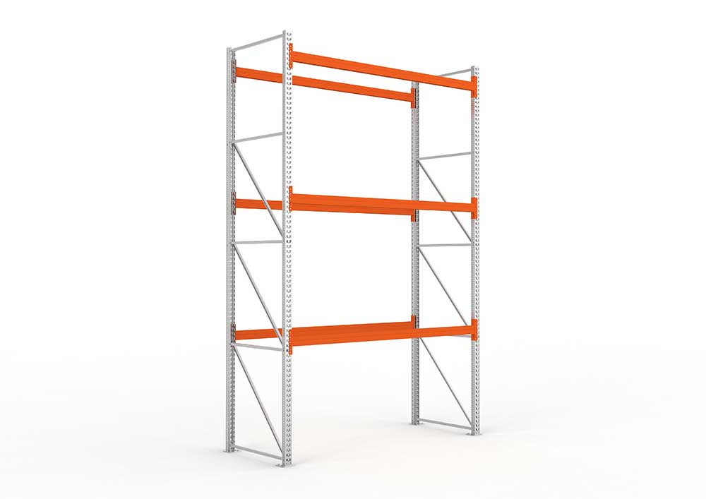 Palettenregal Extrastabil Grundregal – 440×270×110 cm, 4 Ebenen