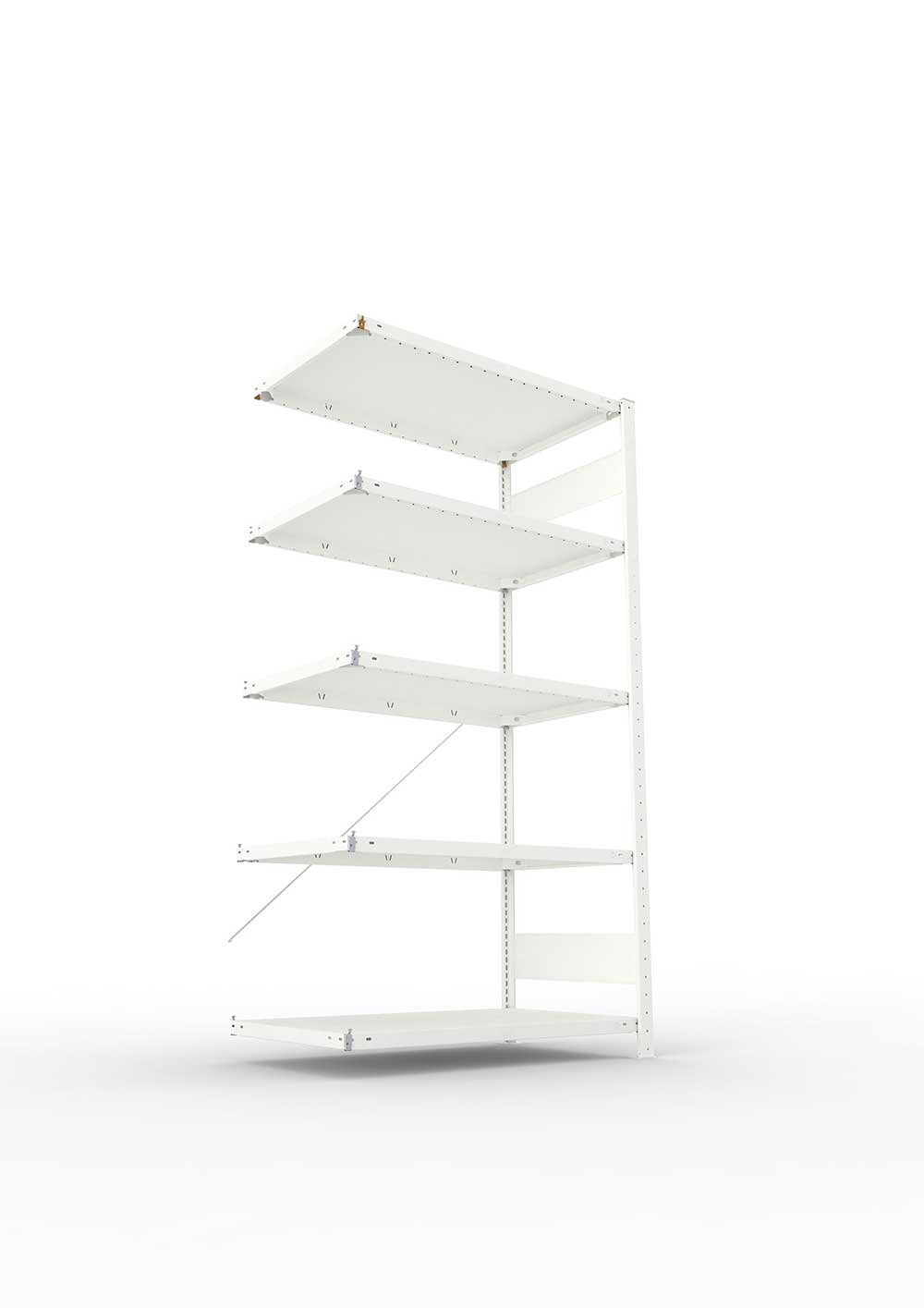 Metallregal Pro-Max Stecksystem Anbauregal – 200×100×60 cm, 150 kg, RAL 7035, 5 Böden