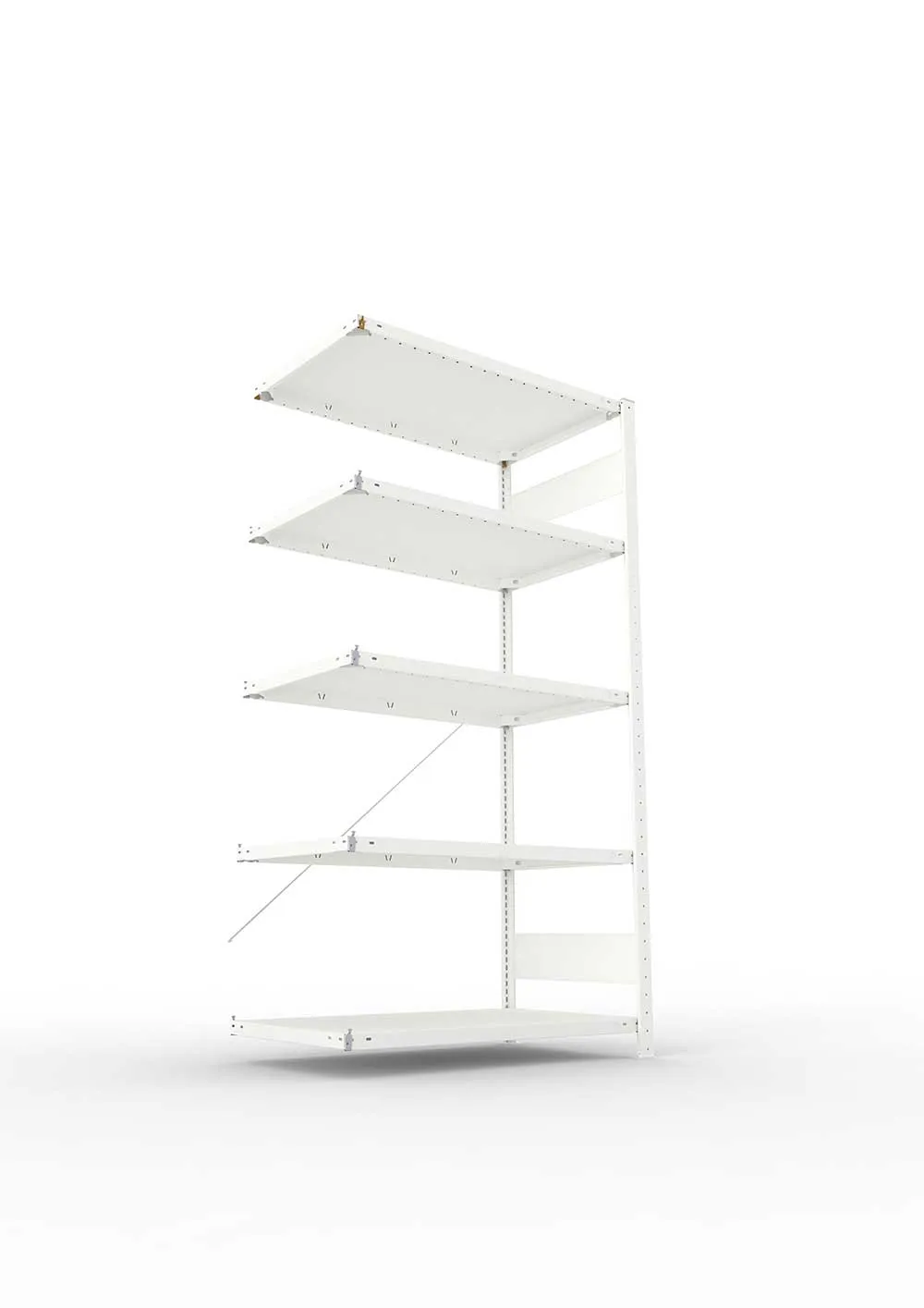 Metallregal Pro-Max Stecksystem Anbauregal – 200×100×60 cm, 150 kg, RAL 7035, 5 Böden
