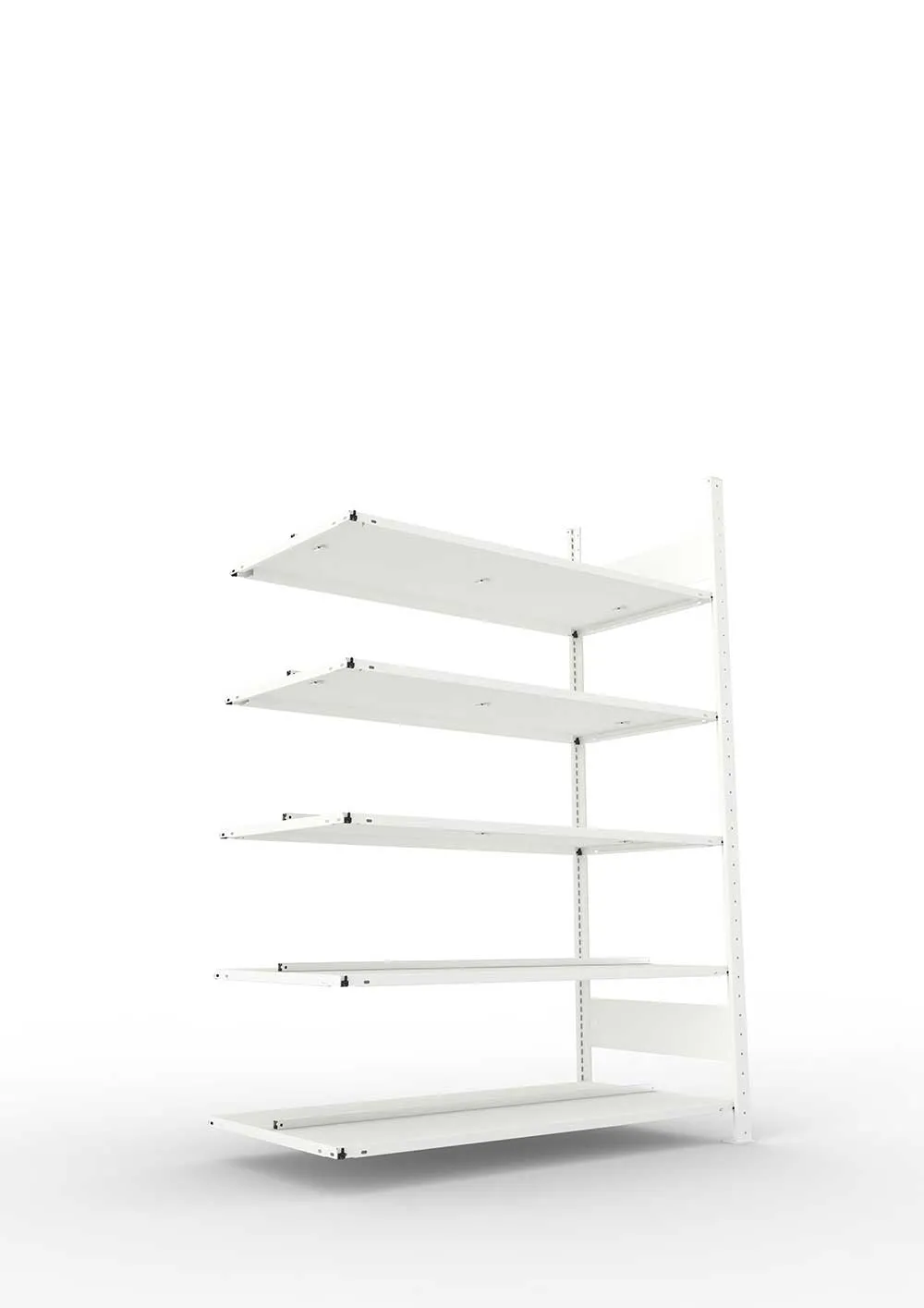 Büroregal Pro-Max Stecksystem Anbauregal – 185×125×60 cm, RAL 7035, doppelseitig