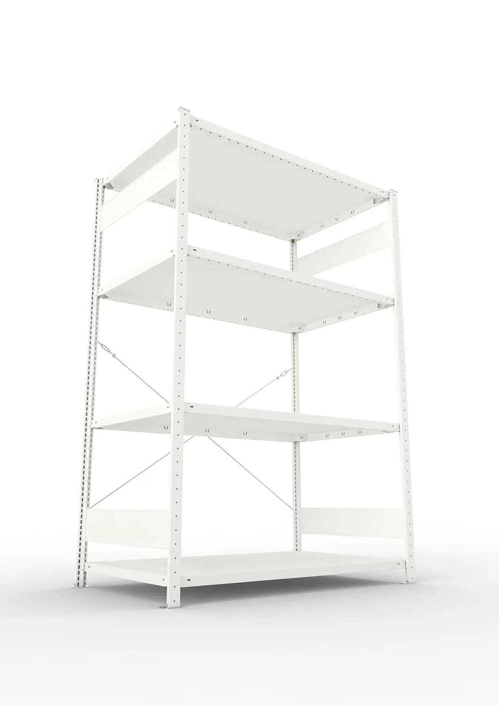 Metallregal Pro-Max Stecksystem Grundregal – 200×130×80 cm, 230 kg, RAL 7035, 4 Böden