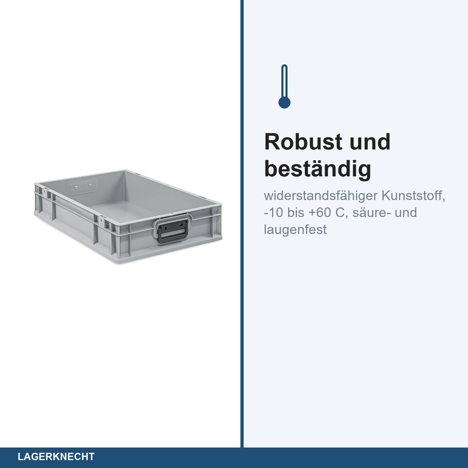 Eurobox 60x40x12 cm mit Scharnierdeckel, NextGen Portable Duo