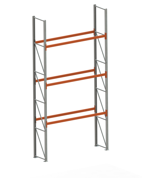 Palettenregal Stabil Grundregal – 550×270×80 cm, 4 Ebenen