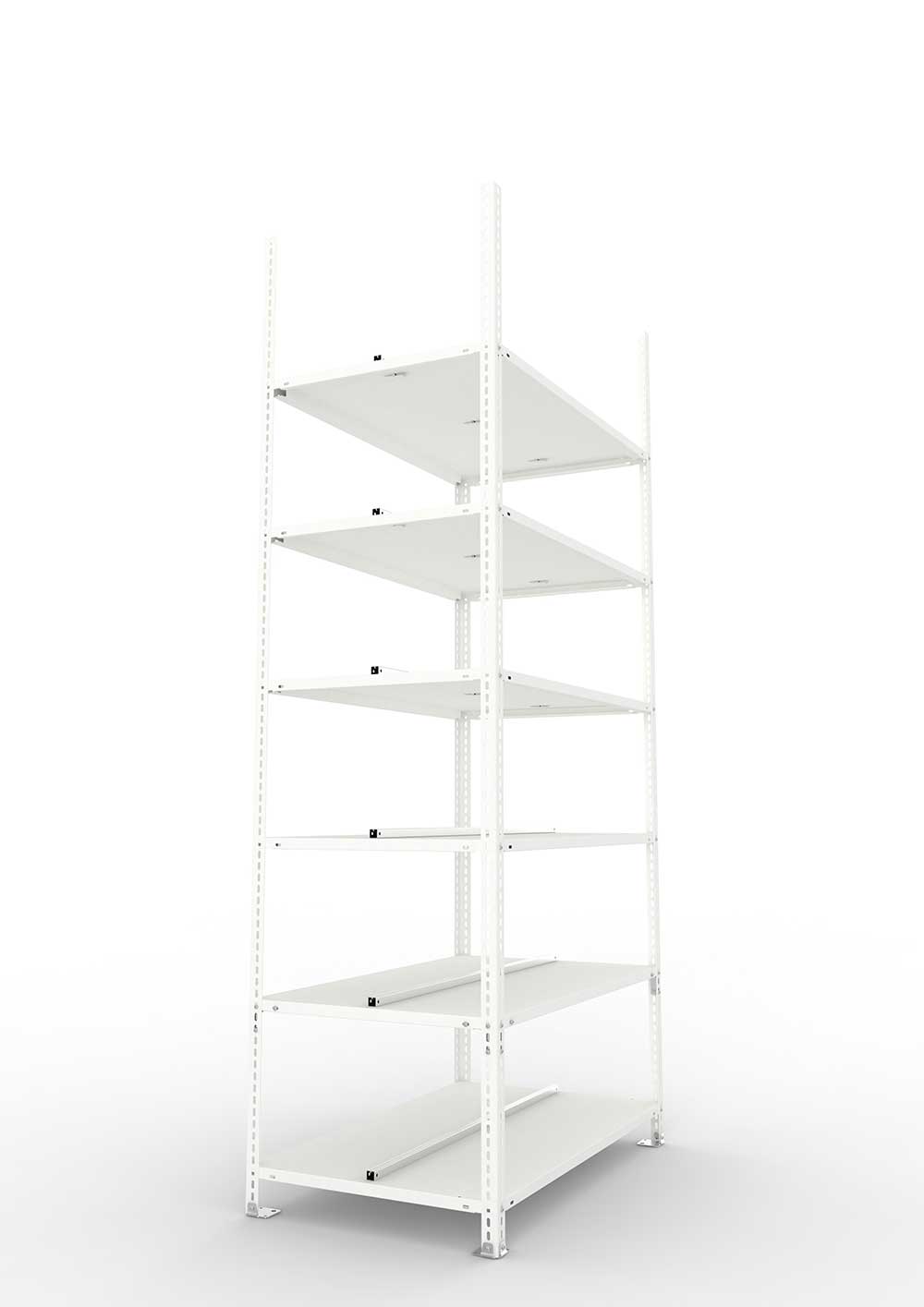 Büroregal Pro Schraubsystem Grundregal – 220×100×60 cm, RAL 7035