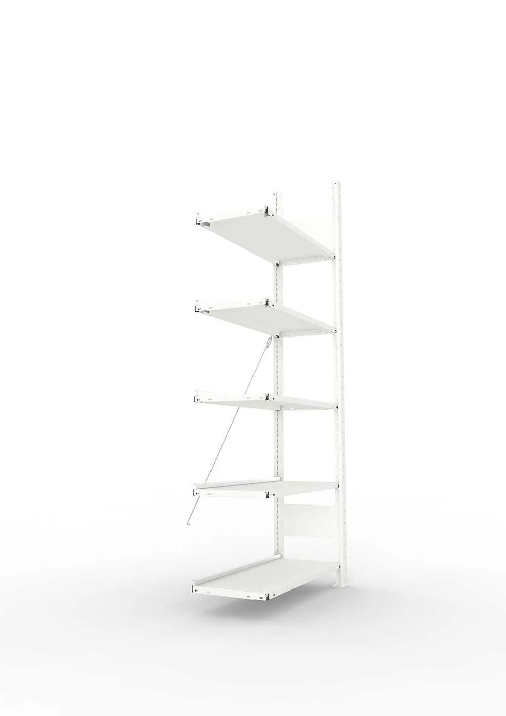 Büroregal Pro-Max Stecksystem Anbauregal – 185×75×30 cm, RAL 7035, einseitig