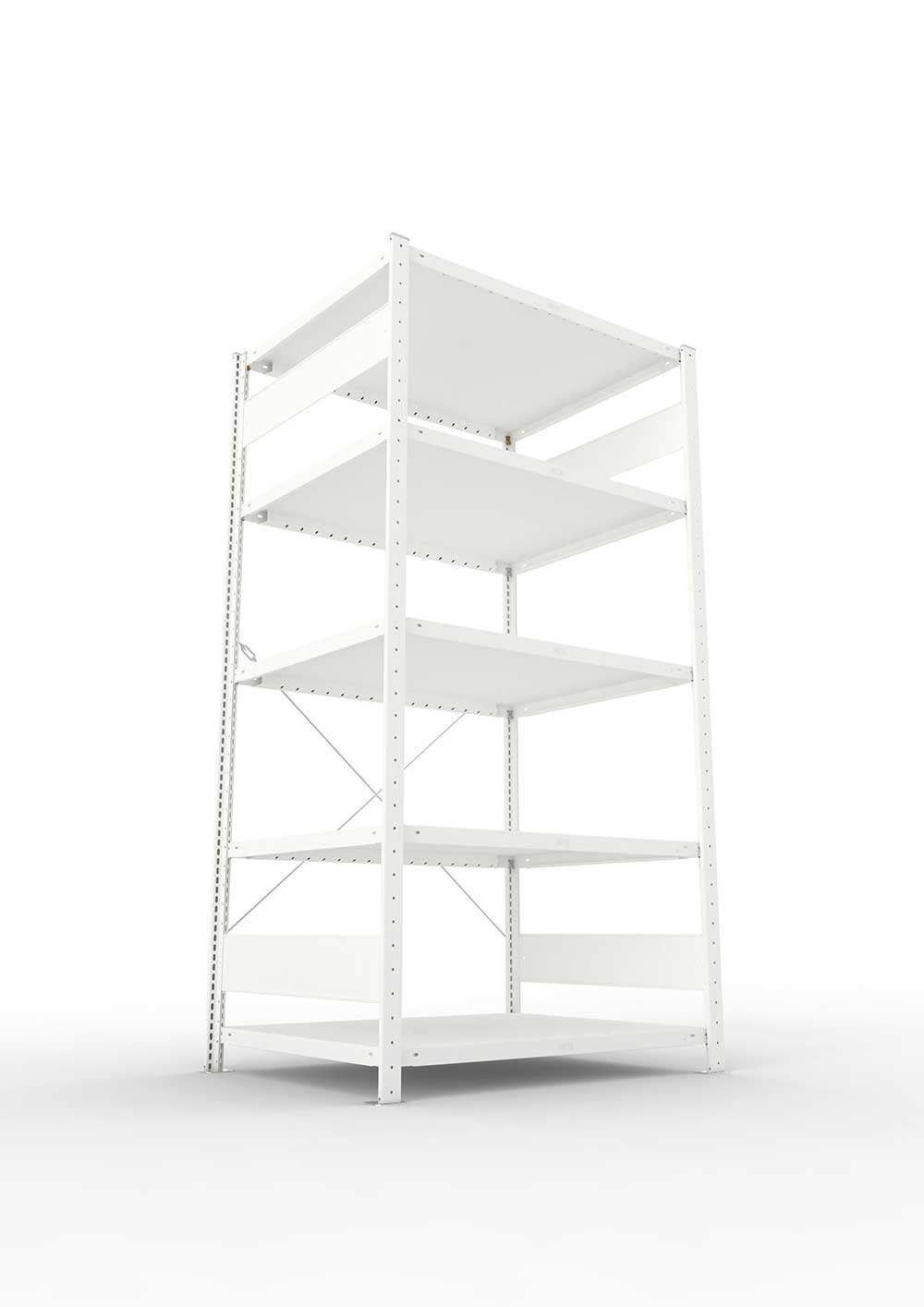 Metallregal Pro-Max Stecksystem Grundregal – 200×100×80 cm, 230 kg, RAL 7035, 5 Böden