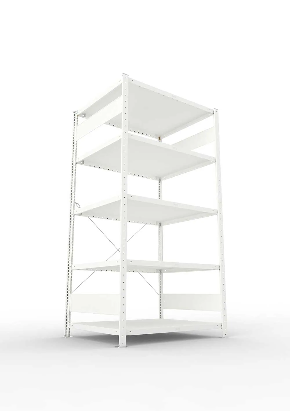 Metallregal Pro-Max Stecksystem Grundregal – 200×100×80 cm, 230 kg, RAL 7035, 5 Böden