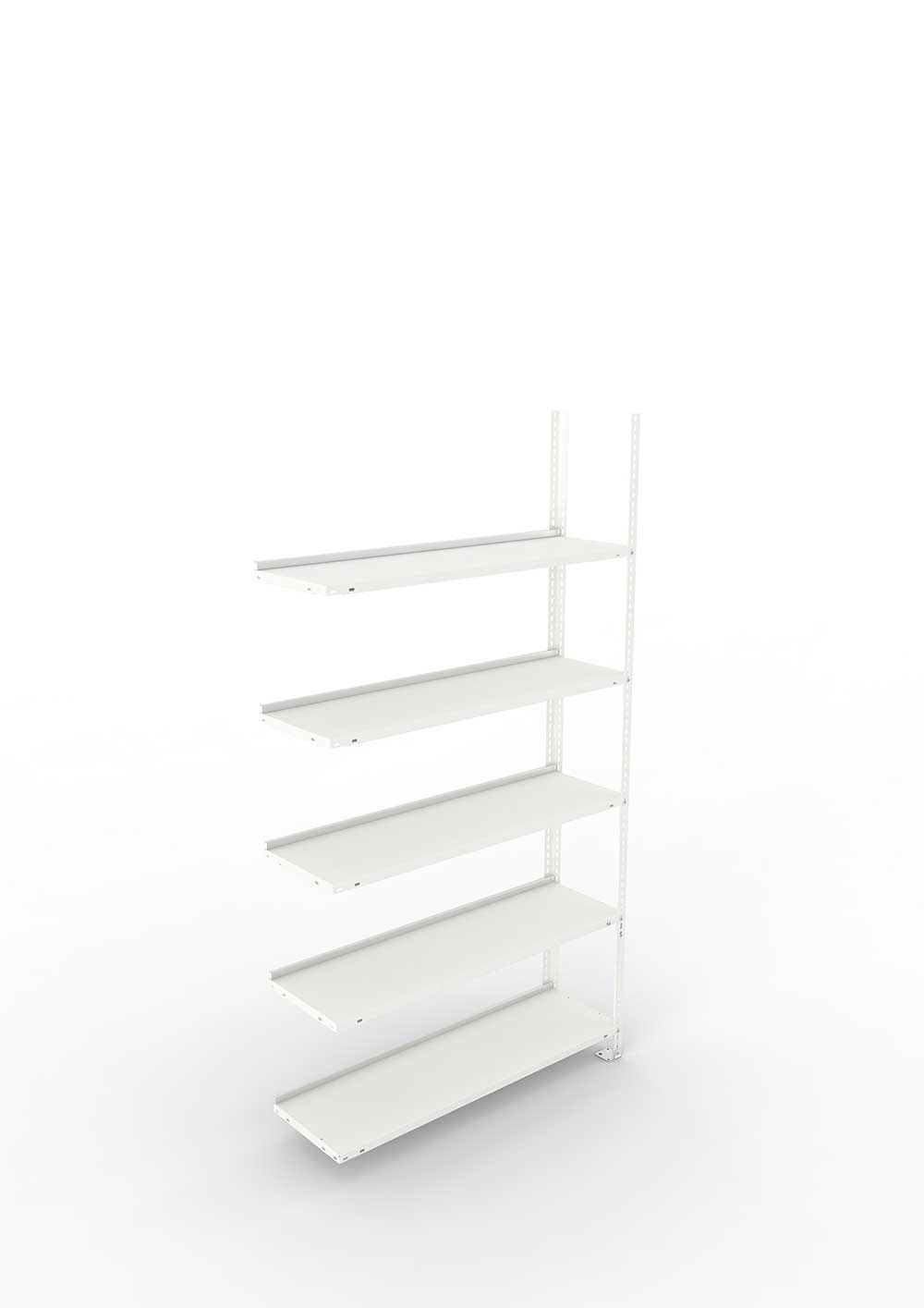 Büroregal Aktenregal AR 1850 x 1000 x 300 RAL 7035 kpl. mit 5 Böden ohne Abdeckboden - einseitig – detaillierte Produktabbildung