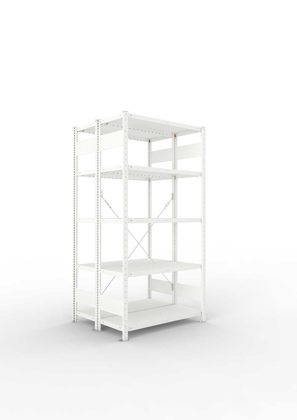 Metallregal Pro-Max Stecksystem Doppelgrundregal – 200×100×40 cm, 230 kg, RAL 7035
