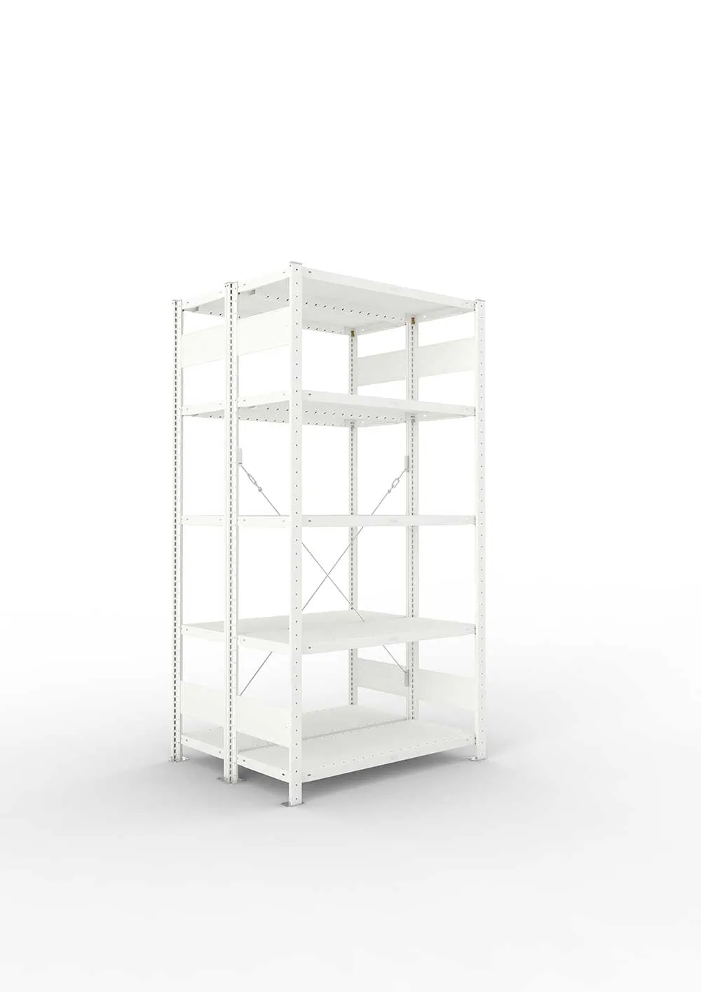 Metallregal Pro-Max Stecksystem Doppelgrundregal – 200×100×40 cm, 230 kg, RAL 7035