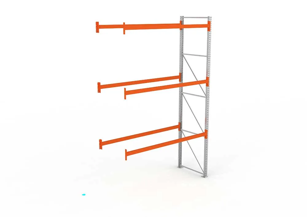 Palettenregal Anbaumodul – 440×278×110 cm, bis 500 kg, 4 Ebenen