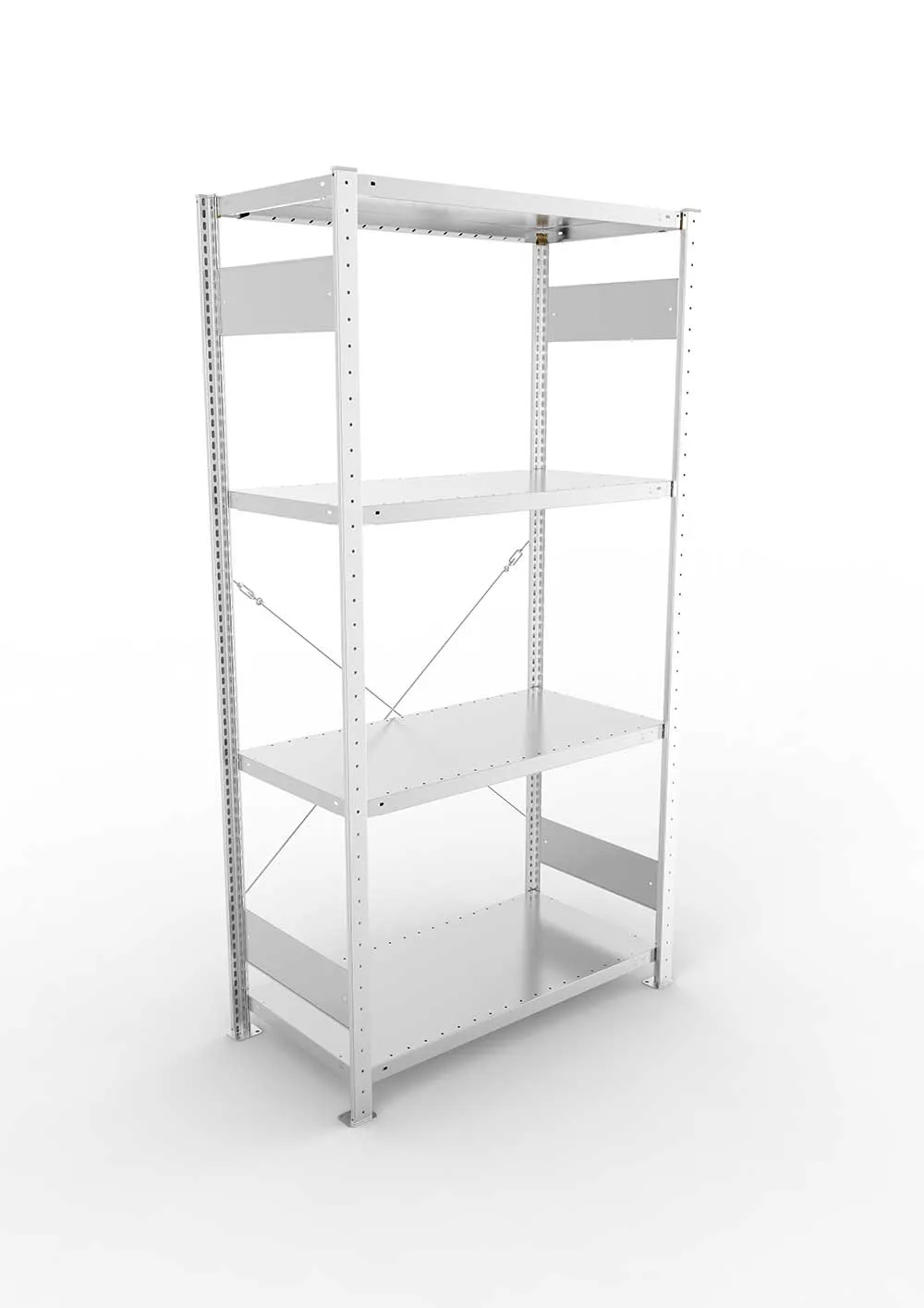 Metallregal SET Grundregal – 200×100×50 cm, 230 kg, verzinkt