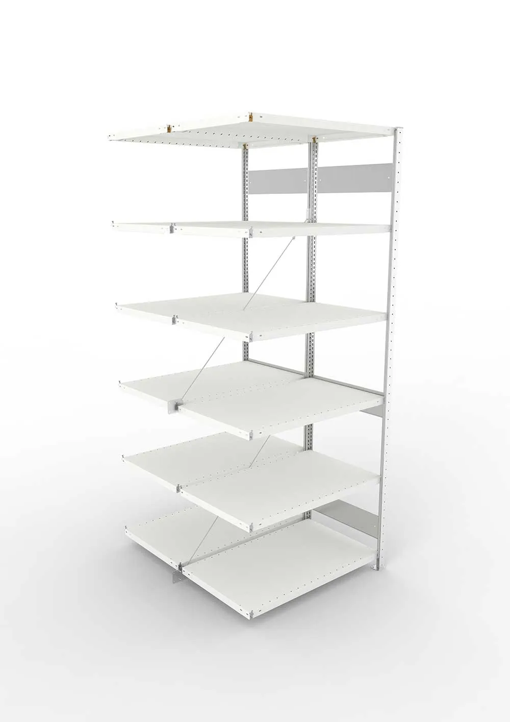 Metallregal Pro-Flex Stecksystem Doppelanbauregal – 250×100×60 cm, 230 kg, RAL 7035