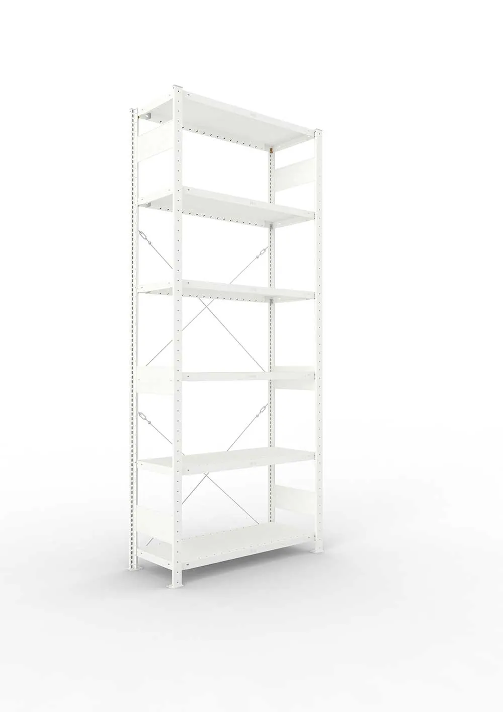 Metallregal Pro-Max Stecksystem Grundregal – 250×100×40 cm, 230 kg, RAL 7035, 6 Böden