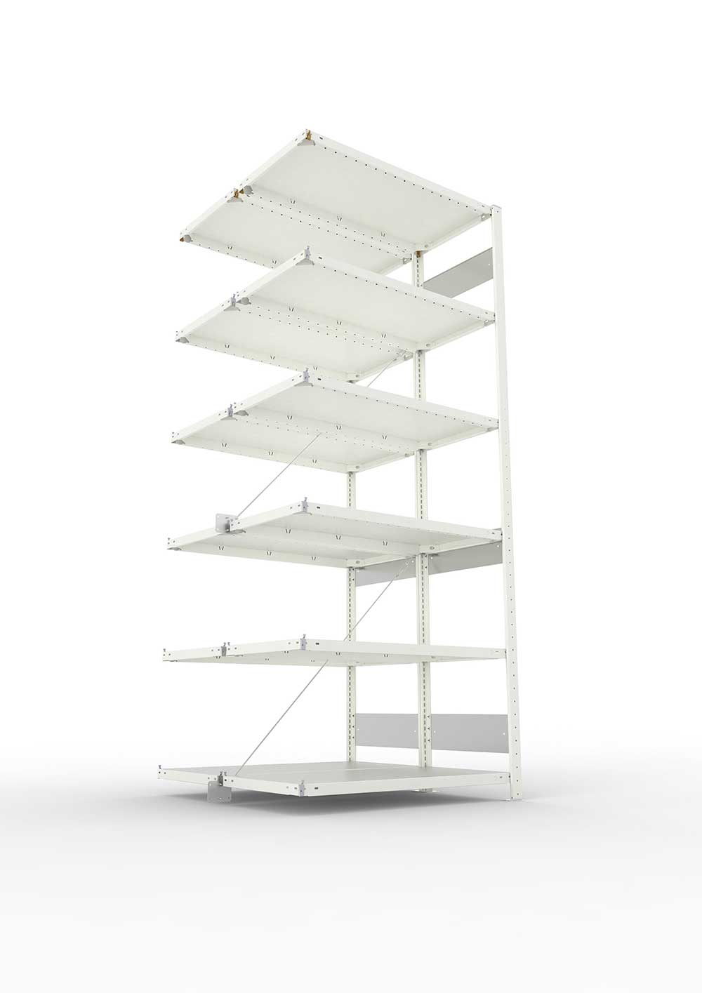 Metallregal Pro-Flex Stecksystem Doppelanbauregal – 250×100×50 cm, 150 kg, RAL 7035