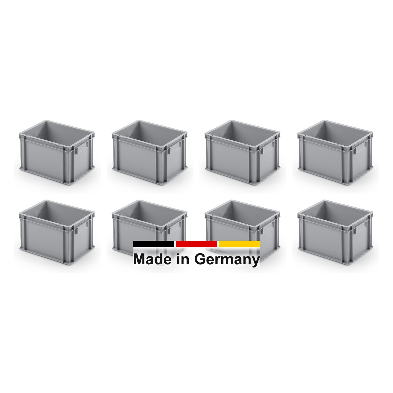 8x Eurobox 40x30x23 cm - UNISTA, Griffe geschlossen