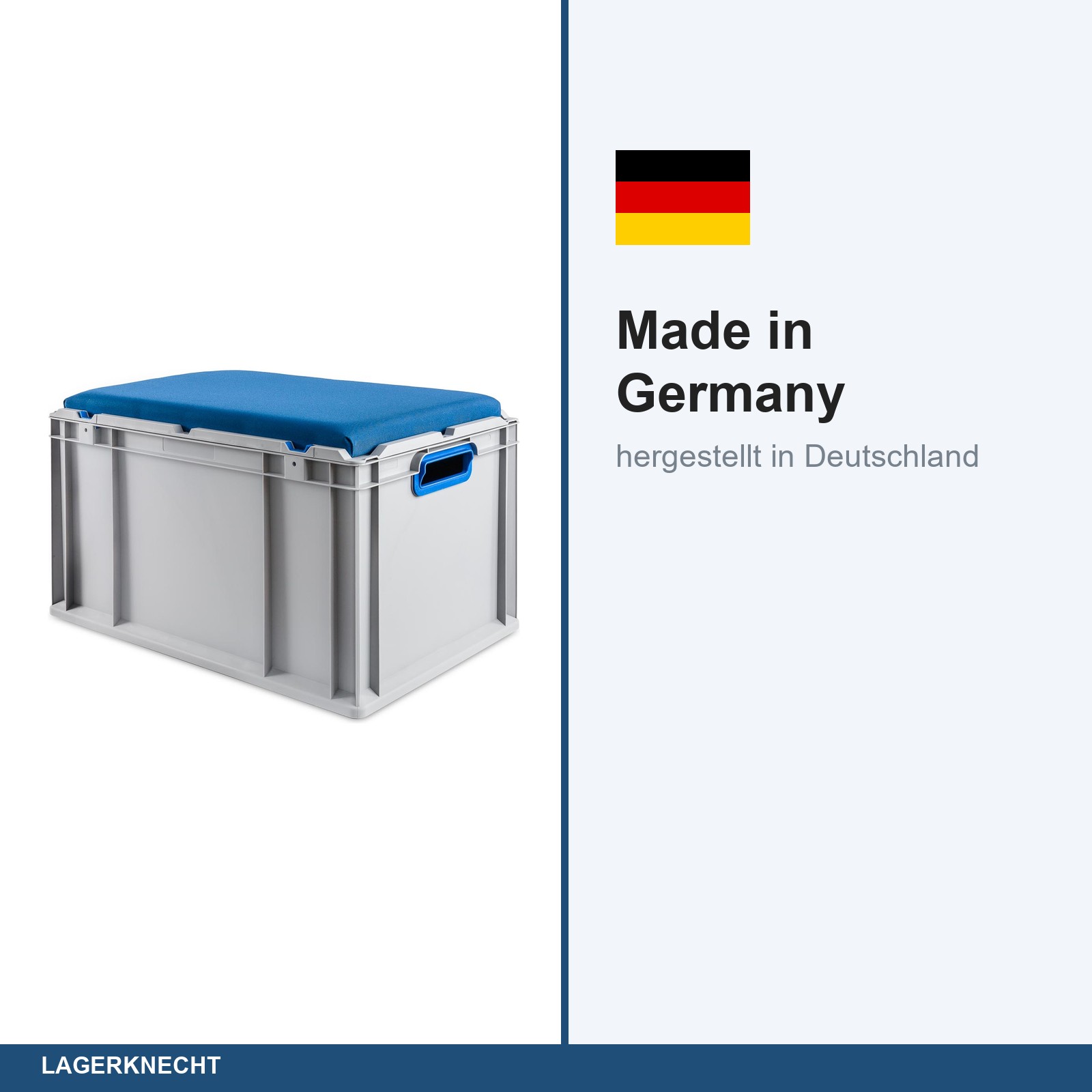 Seat Box 60x40x36 cm, NextGen, Griffe offen, blau