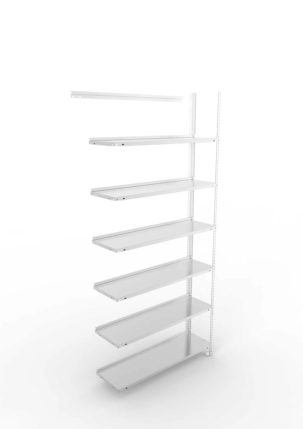 Büroregal Pro Schraubsystem Anbauregal – 220×100×30 cm, verzinkt, einseitig