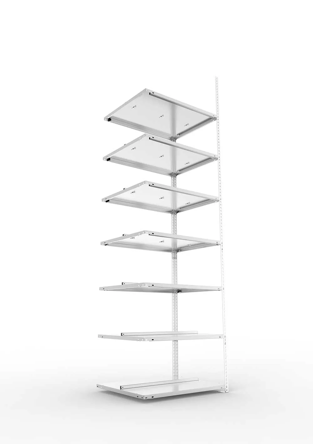 Büroregal Pro Schraubsystem Anbauregal – 250×75×60 cm, verzinkt, doppelseitig