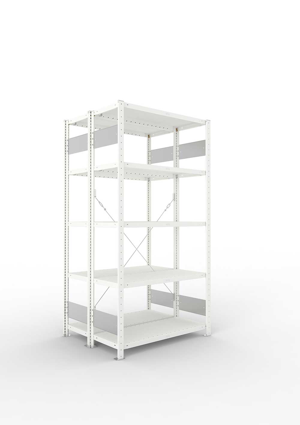 Metallregal Pro-Flex Stecksystem Doppelgrundregal – 200×100×40 cm, 230 kg, RAL 7035