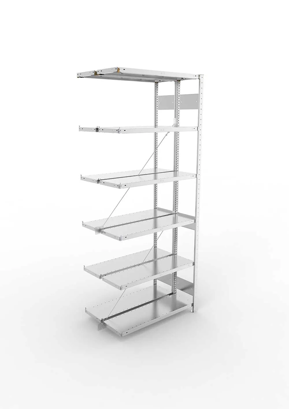 Metallregal Pro-Flex Stecksystem Doppelanbauregal – 250×100×30 cm, 150 kg, verzinkt