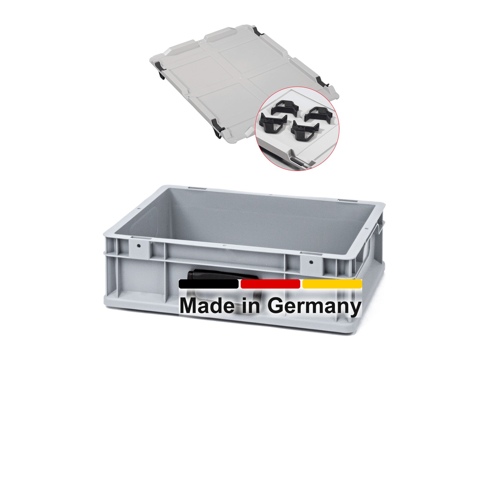 3x Eurobox 40x30x12 cm mit Deckel - NextGen Portable Uno