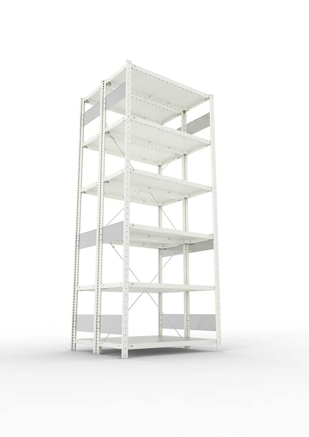 Metallregal Pro-Flex Stecksystem Doppelgrundregal – 250×100×40 cm, 150 kg, RAL 7035