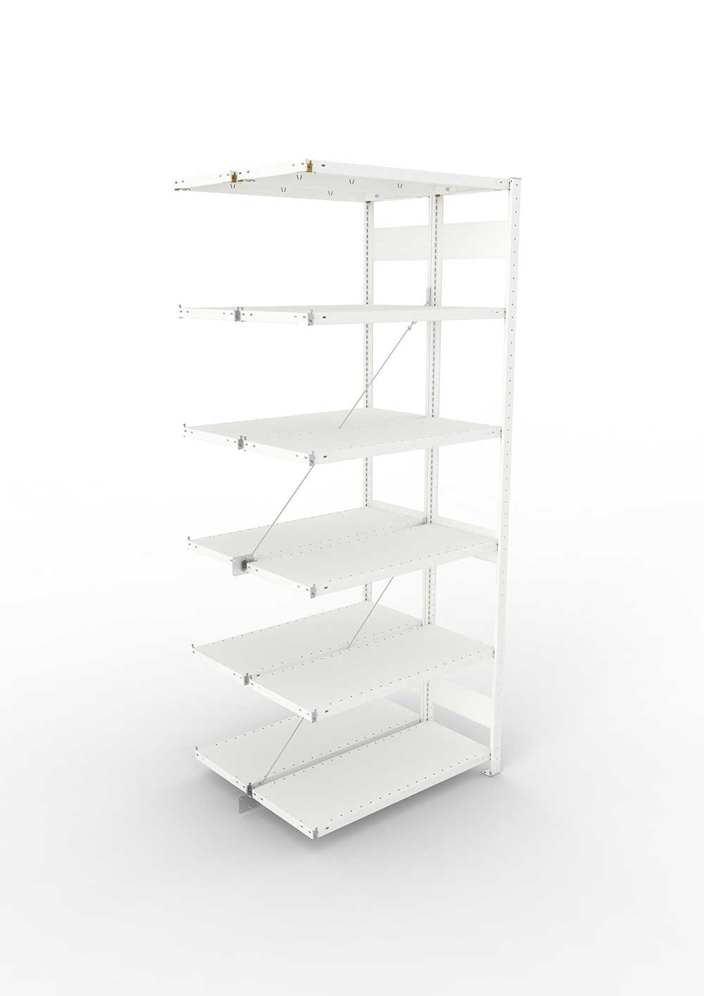 Metallregal Pro-Max Stecksystem Doppelanbauregal – 250×100×40 cm, 150 kg, RAL 7035