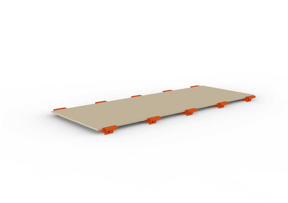 Palettenregal Spanplattenboden + Tiefenauflage 270×110 cm, 19 mm