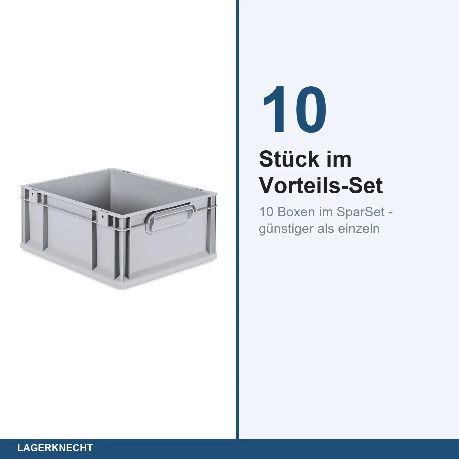 10x Eurobox 40x30x17 cm - NextGen, Griffe geschlossen