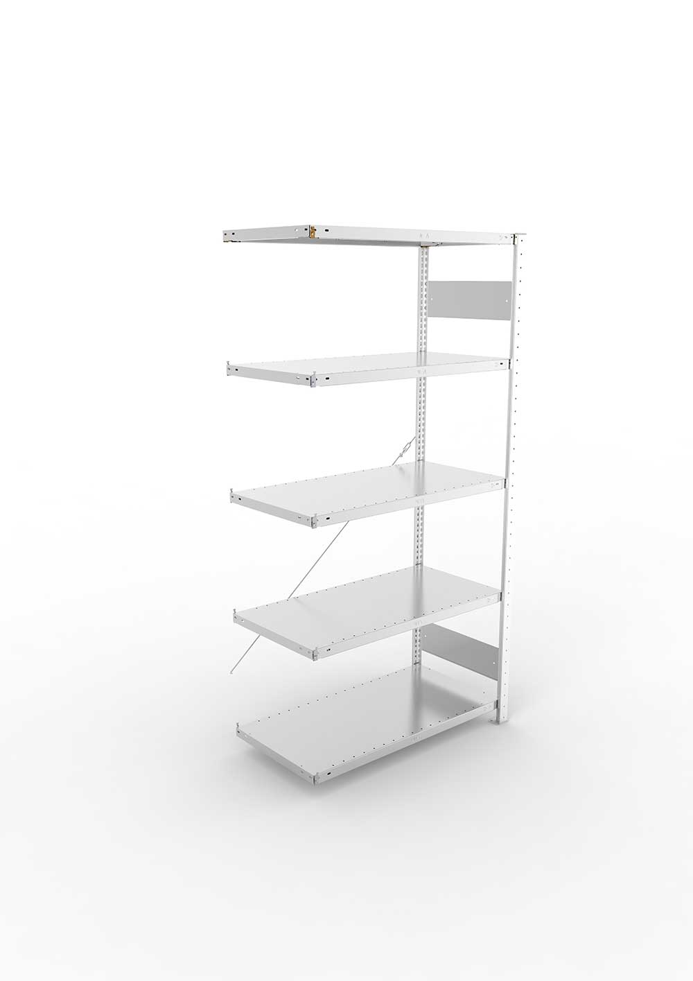 Kellerregal Pro-Flex Stecksystem Anbauregal – 200×100×50 cm, 150 kg, verzinkt, 5 Böden