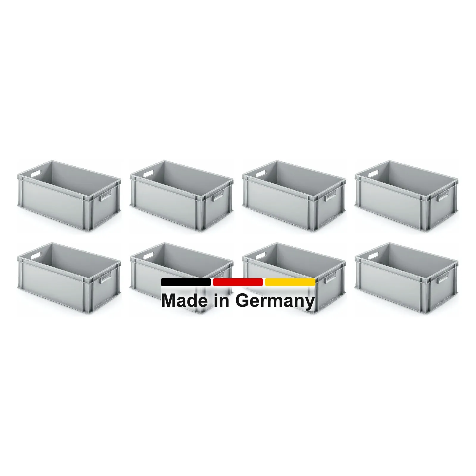 8x Eurobox 60x40x22 cm - UNISTA, Griffe offen