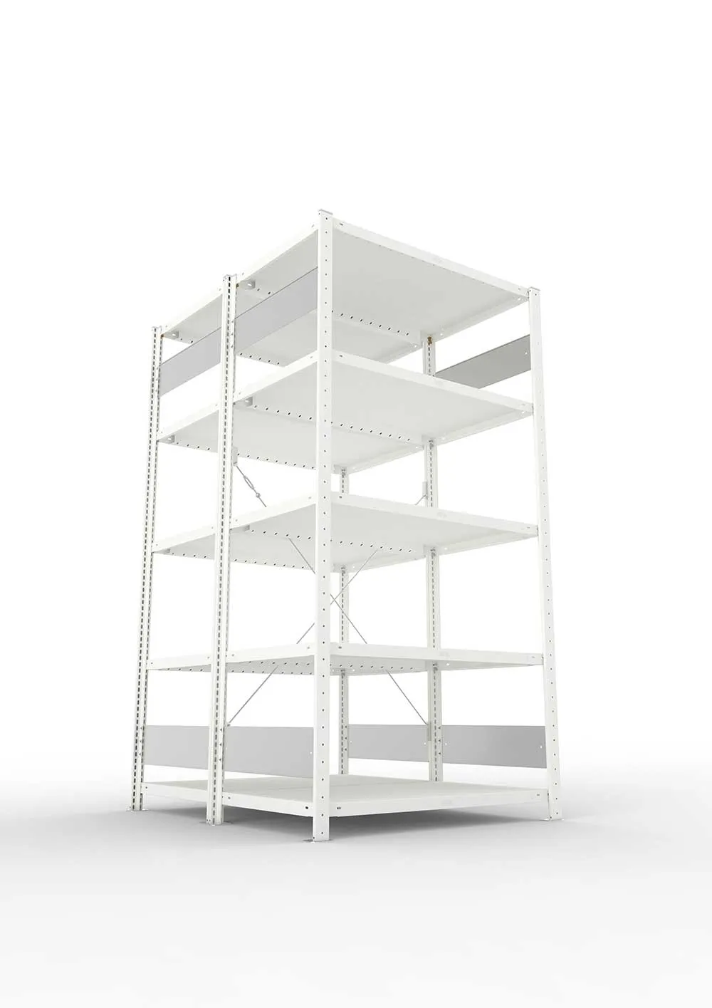Metallregal Pro-Flex Stecksystem Doppelgrundregal – 200×100×60 cm, 230 kg, RAL 7035
