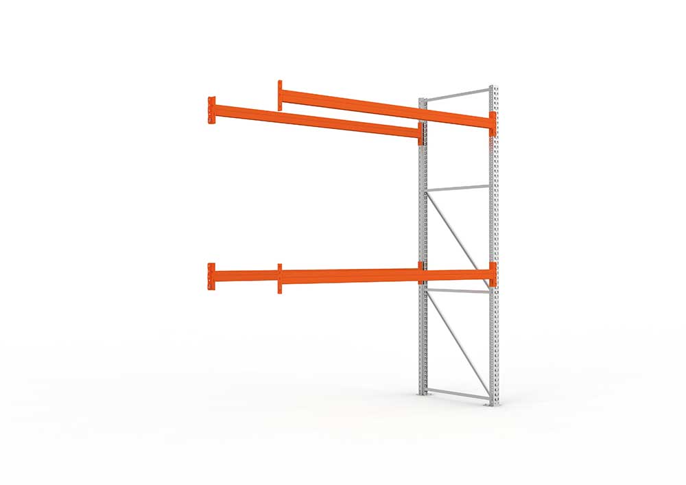 Palettenregal Anbaumodul – 330×278×110 cm, bis 800 kg, 3 Ebenen