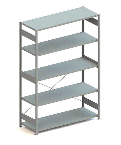 Metallregal Pro-Max Stecksystem Grundregal – 250×170×60 cm, 200 kg, verzinkt, 5 Böden