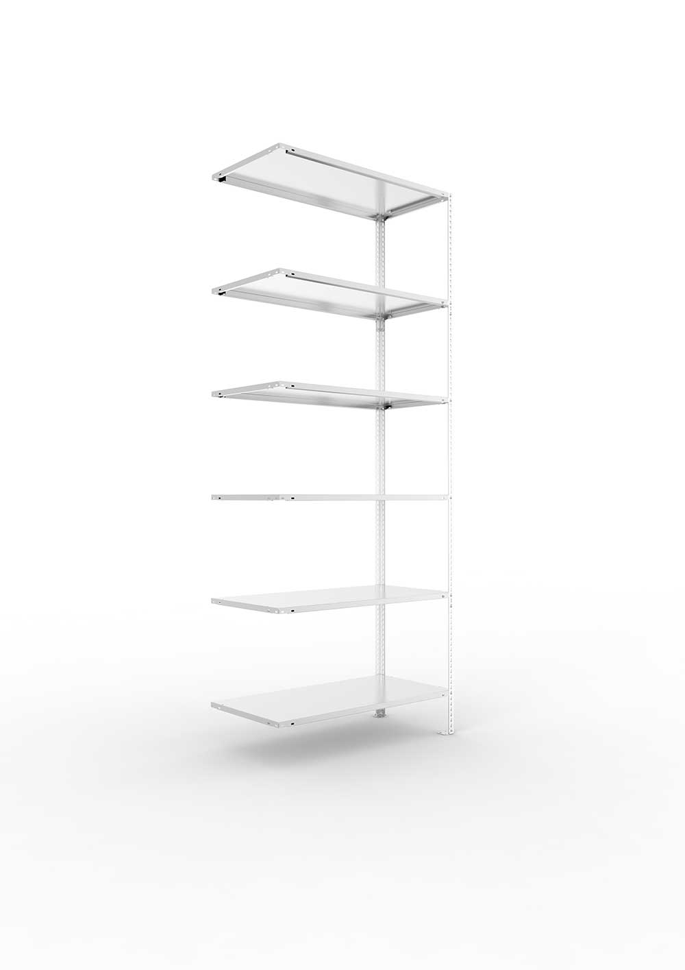 Kellerregal Pro Schraubsystem Anbauregal 250×100×50 cm, 80 kg, 6 Böden, verzinkt