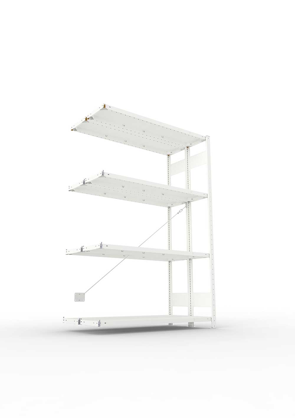 Metallregal Pro-Max Stecksystem Doppelanbauregal – 200×130×30 cm, 230 kg, RAL 7035