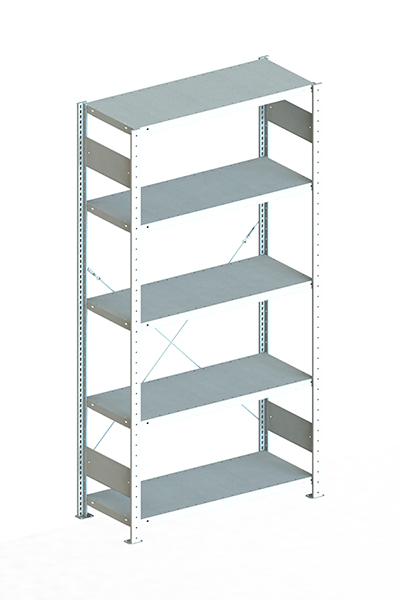 Metallregal S3 230 Grundregal für Regalsystem Metall 2000 x 1000 x 400 vzk kpl. mit 5 Böden