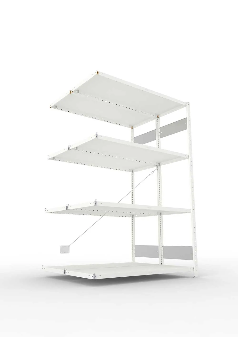 Metallregal Pro-Flex Stecksystem Doppelanbauregal – 200×130×50 cm, 230 kg, RAL 7035
