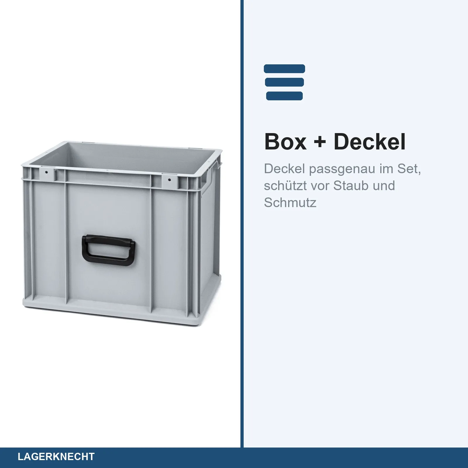 Eurobox 40x30x32 cm mit Scharnierdeckel, NextGen Portable Uno